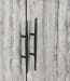 Lisbon - 6 Door Sideboard - Weathered Black/Travertine