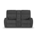 Strait - Power Reclining Loveseat With Console & Power Headrests - Gray