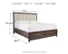 Brueban - Rich Brown/Gray - Queen Panel Bed with 2 Storage Drawers