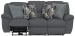 Trifecta - Power Sofa With 3 Recliners And Drop Down Table - Smoke
