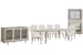 Lenox - Extendable Rectangular Dining Table With 6 Host Chairs, Server And Display Cabinet - Acadia White