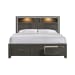 Sasha - King Music Bed With Led Light - Grey