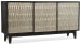 Home Accent - Shimmer 3-Door Credenza - Dark Gray / Pearl Silver