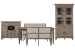 Lancaster - Extendable Rectangular Dining Table With 2 Upholstered Benches, Server And Dining Cabinet - Dovetail Gray