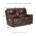 Dellington - Walnut - 2 Pc. - Power Reclining Sofa with Adjustable Headrest, Power Reclining Loveseat/CON/Adjustable HDRST
