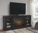Mallacar - Black - 2 Pc. - 75" Tv Stand With Electric Infrared Fireplace Insert
