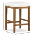 Lindon - White Upholstered Stool - Belgian Wheat