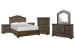Durango - King Upholstered Sleigh Storage Bed, 2 Nightstands, Drawer Dresser With Shaped Mirror And Drawer Chest - Willadeene Brown