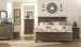 Flynnter - Medium Brown - 6 Pc. - Dresser, Mirror, California King Panel Bed With 2 Storage Drawers, Nightstand