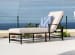 La Jolla - Chaise, With Self Welt - Canvas Flax / Dark Brown