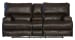 Wembley - Italian Leather Match Power Lay Flat Reclining Console Loveseat With Power Adjustable Headrest & Lumbar - Chocolate