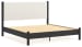 Cadmori - Black / White - King Upholstered Panel Bed
