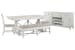 Heron Cove - Extendable Trestle Dining Table With 2 Side Chairs, Upholstered Bench And Buffet - Chalk White And Dovetail Gray