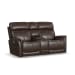 View - Power Reclining Loveseat With Console, Power Headrest & Lumbar - Dark Brown