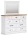 Ashbryn - White / Natural - 5 Pc. - Dresser, Mirror, Queen Panel Storage Bed