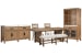 Plum Creek - Extendable Trestle Dining Table With 2 Side Chairs, Bench, Server And Display Cabinet - Sierra Brown