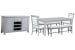 Charleston - Extendable Rectangular Dining Table With 2 Benches, 2 Side Chairs And Server - Harbor Gray