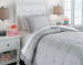 Hartlen - Gray / White - Twin Comforter Set