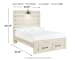 Cambeck - Whitewash - Full Panel Bed With 2 Storage Drawers