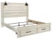 Cambeck - Whitewash - King Panel Bed With 2 Storage Drawers