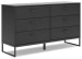 Socalle - Black - Six Drawer Dresser