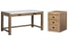 Plum Creek - Writing Desk With Mobile File Cabinet - Sierra Brown / White