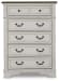Brollyn - White / Brown / Beige - Five Drawer Chest