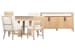Somerset - Round Dining Table With 2 Side Chairs, 2 Arm Chairs And Sideboard - Butternut / White