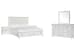 Charleston - King Panel Storage Bed, 2 Nightstands And Drawer Dresser With Landscape Mirror - White Dove