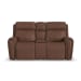Warren - Power Reclining Loveseat With Console, Power Headrest & Lumbar - Dark Brown