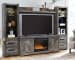 Wynnlow - 5 Pc. - Entertainment Center - 63" TV Stand With Fireplace Insert Glass/Stone - Gray