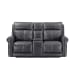 Alexander - Power Reclining Loveseat With Console, Power Headrest & Lumbar - Weathered Stone Gray