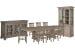 Tinley Park - Extendable Rectangular Dining Table With 8 Side Chairs, Server And Dining Cabinet - Dove Tail Gray