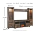 Trinell - Brown - 5 Pc. - Entertainment Center - 63" TV Stand With Faux Firebrick Fireplace Insert