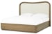Leeza - Queen Upholstered Panel Bed With 2 Bachelor Chests - Brown