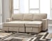 Darton - Cream - Right Arm Facing Chaise With Pop Up Sleeper 2 Pc Sectional