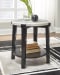 Janilly - Dark Brown/White - Round End Table