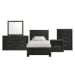 South Bend - Twin 5 Piece Bedroom Set - Black