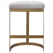 Ivanna - Modern Counter Stool - White & Gold