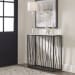 Reed - Travertine Console Table - Black & Light Brown