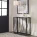 Reed - Travertine Console Table - Black & Light Brown