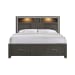 Sasha - King Music Bed With Led Light - Grey