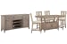 Paxton Place - Extendable Counter Height Dining Table With 4 Counter Chairs And Buffet - Dovetail Gray