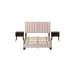 Coyote - Queen Bed With Carroll Pink Velvet With Two End Table (3A Packing)