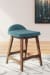 Lyncott - Blue / Brown - 5 Pc. - Counter Table, 4 Upholstered Barstools