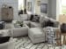 Megginson - Storm - 4 Pc. - Left Arm Facing Corner Chaise 2 Pc Sectional, Chair, Ottoman