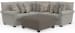 Livingston - 2 Piece Sectional With Comfort Coil Seating, 40" Cocktail Ottoman And 9 Accent Pillows Included - Linen