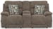 Joya - Power Zero Gravity Reclining Console Loveseat With Power Adjustable Headrest And CR3 Heat/Massage/Lumbar/ZG - Mushroom