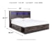 Drystan - King Bookcase Bed With 2 Side Drawers - Brown / Beige