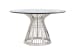 Ariana - Riviera Stainless Dining Table With 54" Glass Top - Pearl Silver